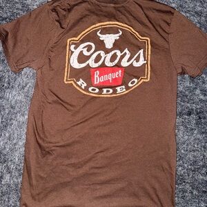 Coors Banquet Rodeo Brown Graphic T-Shirt for Men Medium